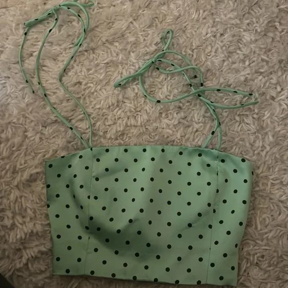 Zara Polka Dot Crop Top - Picture 1 of 3
